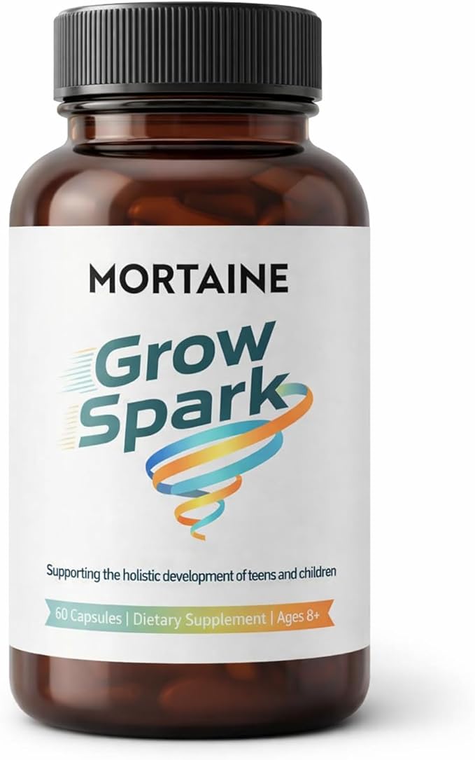 WNW Mortaine Grow Spark Kids Growth Support Supplement Bone Development &amp Nutrient Absorption Formula for Children &amp Teens 60 Capsules Ages 8+