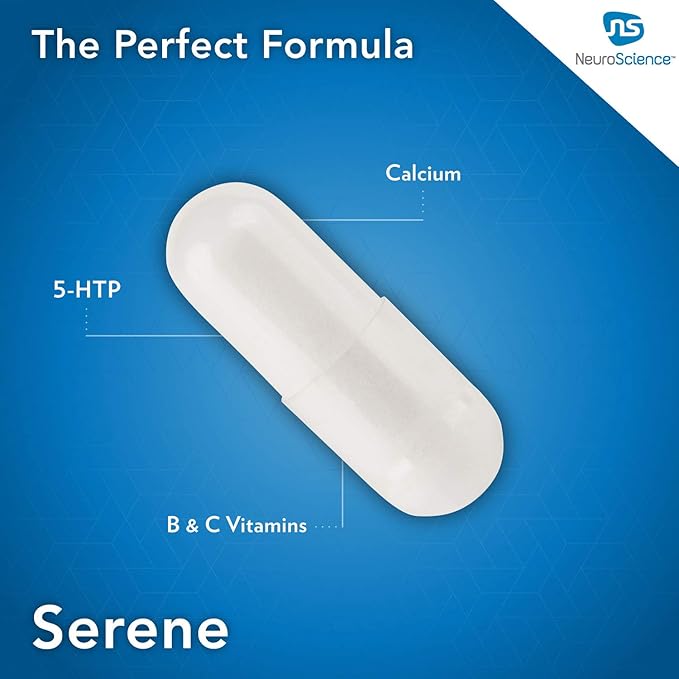 Neuroscience Serene - Sleep Aid Without Melatonin - Emotional Support Supplement with 5-HTP Calcium and B Vitamins for Serotonin Balance and Healthy Sleep Cycles (60 ct)