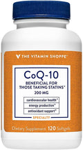 The Vitamin Shoppe CoQ-10 200mg Beneficial for Those Taking (120 Softgels)