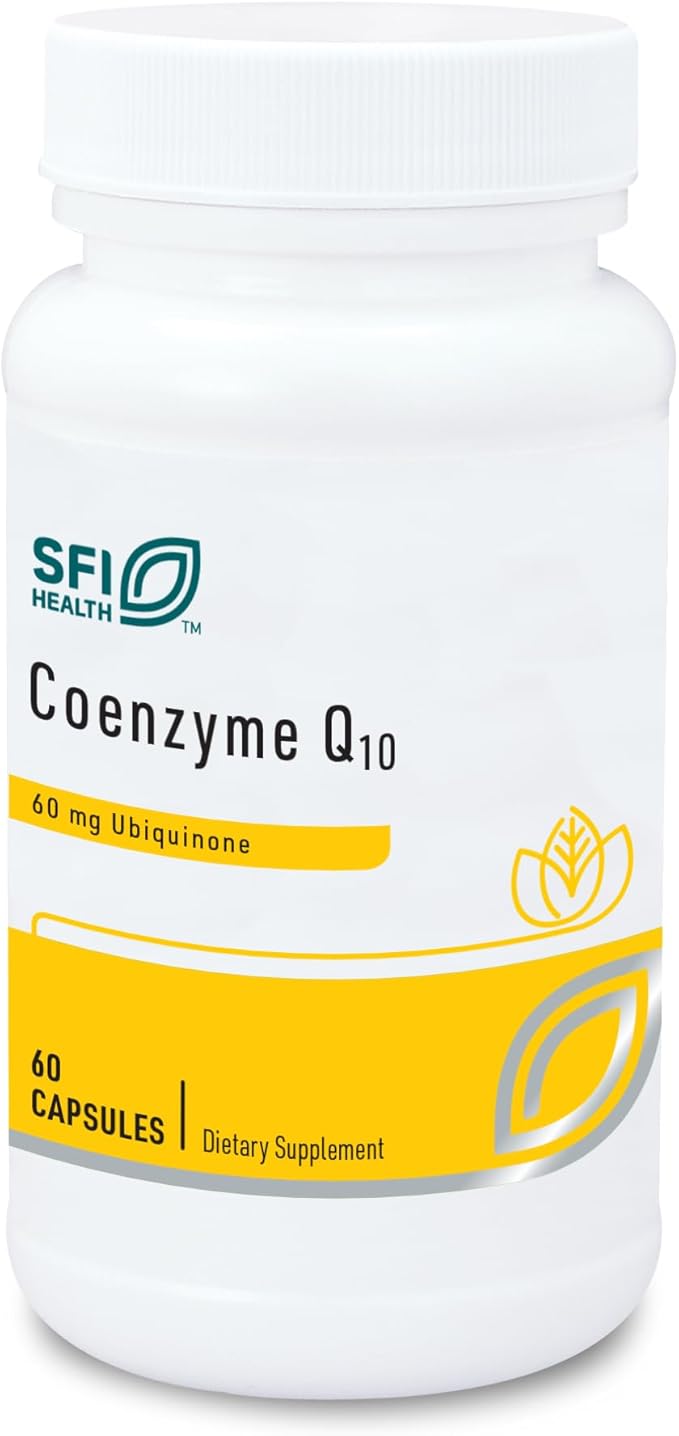 Klaire Labs SFI Health Coenzyme Q10-60 Milligrams CoQ10 as Ubiquinone Hypoallergenic Formula for Cardiovascular &amp Cellular Energy Support (60 Vegetarian Capsules)