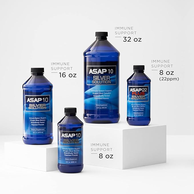 American Biotech Labs - ASAP 10 Silver Solution - Immune System Support 10 ppm Silver Solution Dietary Supplement - 16 fl. oz.