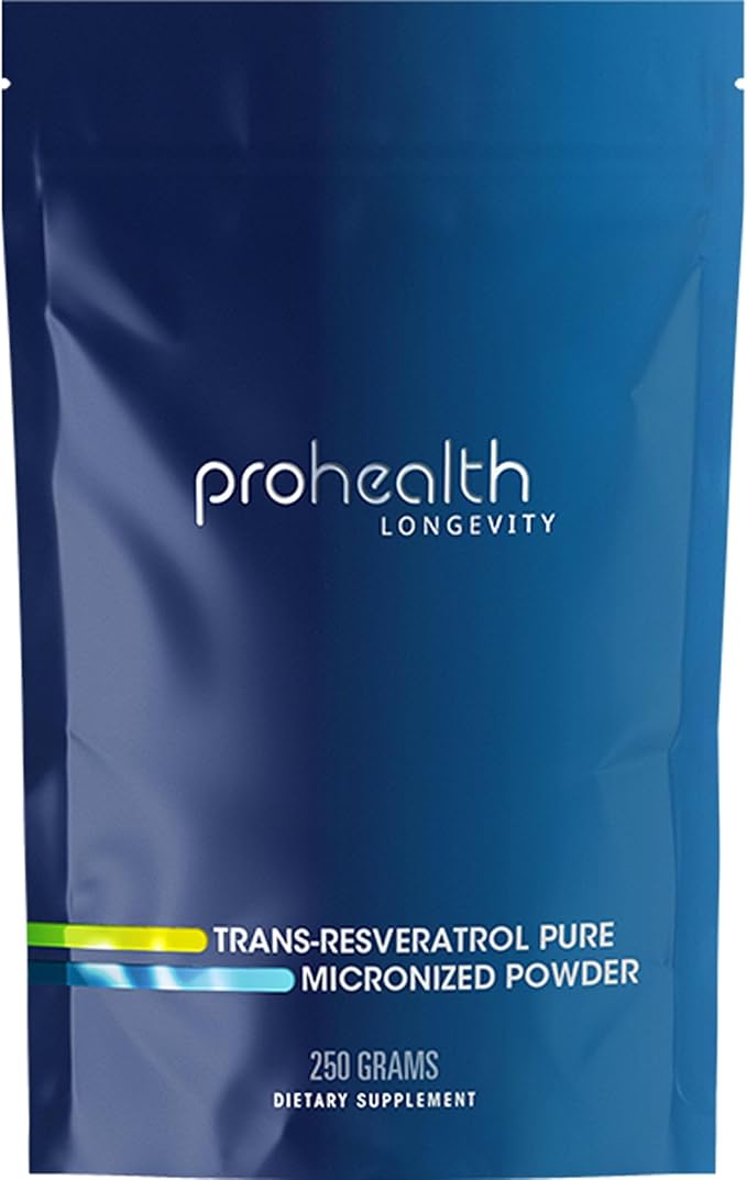 ProHealth Longevity Bulk Trans Resveratrol Powder 250 Grams - Pure Pharmaceutical Grade 1000 mg per Scoop Superior Absorption and Bioavailability