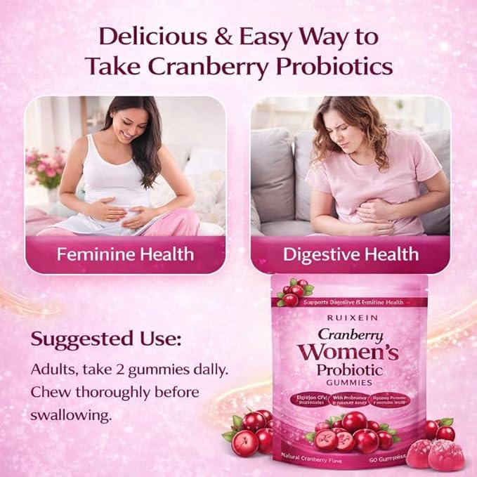 Cranberry Flavored Gummies 60 gummies per pack 180g packaging dimensions: 18cm (height) 15cm (width) 4cm (thickness)
