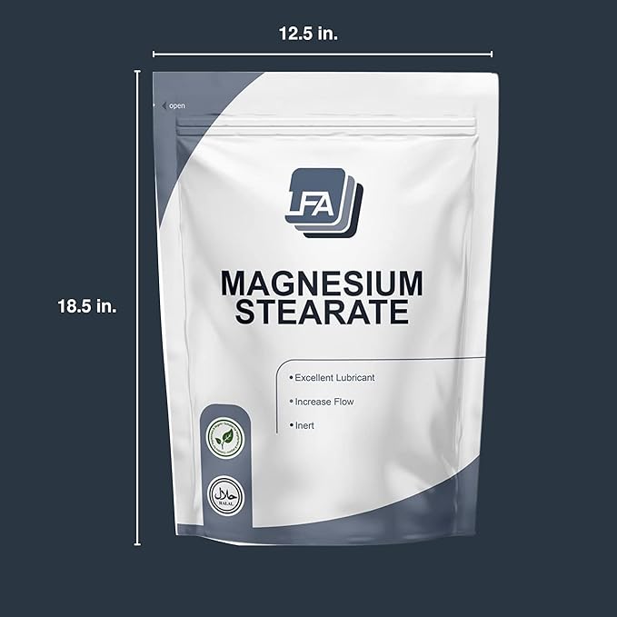 Magnesium Stearate Powder - Dry Lubricant - 1kg (2.2 lb) Anti-Sticking &amp Flowing Agent for Tablet Press Machine Pill &amp Capsule Mix - Halal - Kosher - Vegan