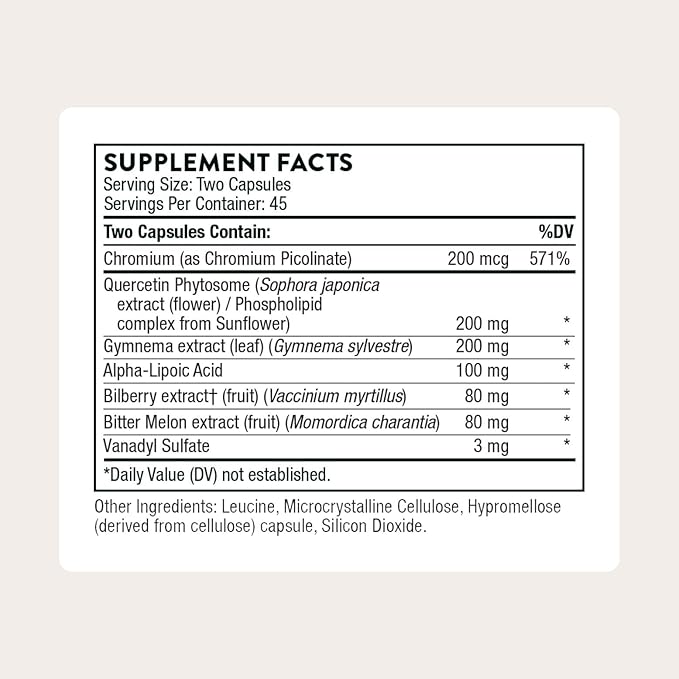 THORNE - Diabenil - Support for Maintaining Health* - with Chromium ALA and Quercetin Phytosome - 90 Capsules