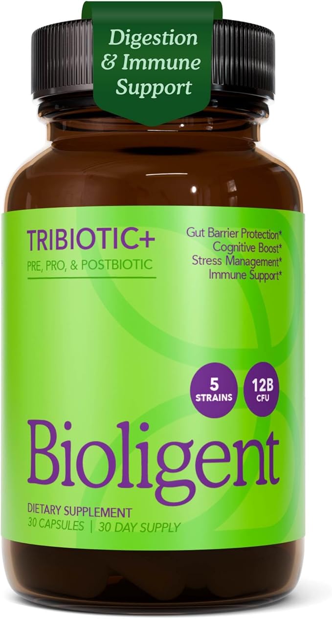Tribiotic+ Prebiotic Probiotic and Postbiotic Supplement for Women &amp Men Gut Health Immune Support Bloating Relief Daily Microbiome and Digestive Support 30 Capsules 30 Day Supply