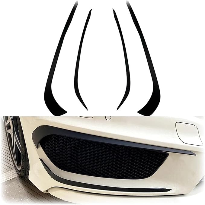 2013 to 2015 Compatible with Mercedes Benz CLA C117 CLA200 220 250 CLA45 AMG Front Bumper Spoiler Fog Lamp Light Lip Trim Cover Splitter(Color:Up Down air Knife)