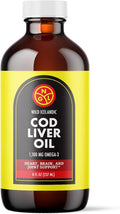 NGL Pure Cod Liver Oil - Wild Icelandic - 1100 mg Omega-3 + Natural Vitamin A &amp D - Heart and Brain Health Joint Support 8 Fl Oz