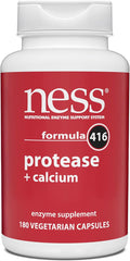 Ness® Protease + Calcium | Enzyme Supplement with Calcium | Supports Protein Digestion &amp Immune Function | 180 Vegetarian Capsules