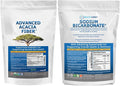 Advanced Acacia Fiber Powder Bundle 2.5 Ibs (40oz) Soluble Fiber Leaky Gut Repair Powder + Organic Use Sodium Bicarbonate Alkaline Supplement for Alkalinity 1.5 LB