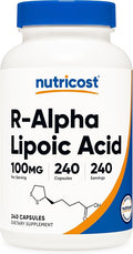Nutricost R-Alpha Lipoic Acid 100mg 240 Capsules - Veggie Caps Vegan Non-GMO Gluten Free