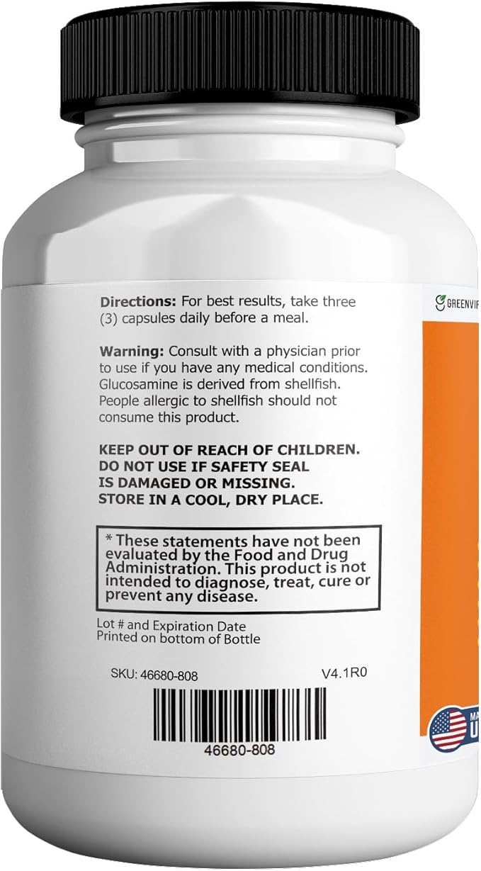 Feilaira Max Extra Strength Joint Support Supplement 1500mg Glucosamine 60 Capsules 20 Day Supply (1)