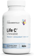 4Life Life C - 7 Active Forms of Vitamin C for Immune Support Nutrient Absorption and Benefits - Citrus Flavor - 60 Chewable Tablets
