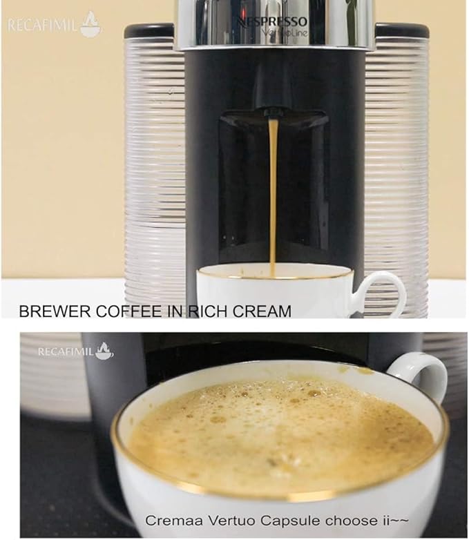 Stainless Steel Metal Coffee Capsule Compatible with Nespresso Vertuoline Pod Holderfit for Vertuolline GCA1 ENV135 (BIG CUP 8OZ with Tamper)