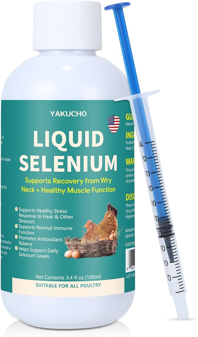 Liquid Selenium for Poultry Supports Muscle Function Stress Response Immune Balance Antioxidant Support Suitable for All Poultry 3.4 fl oz