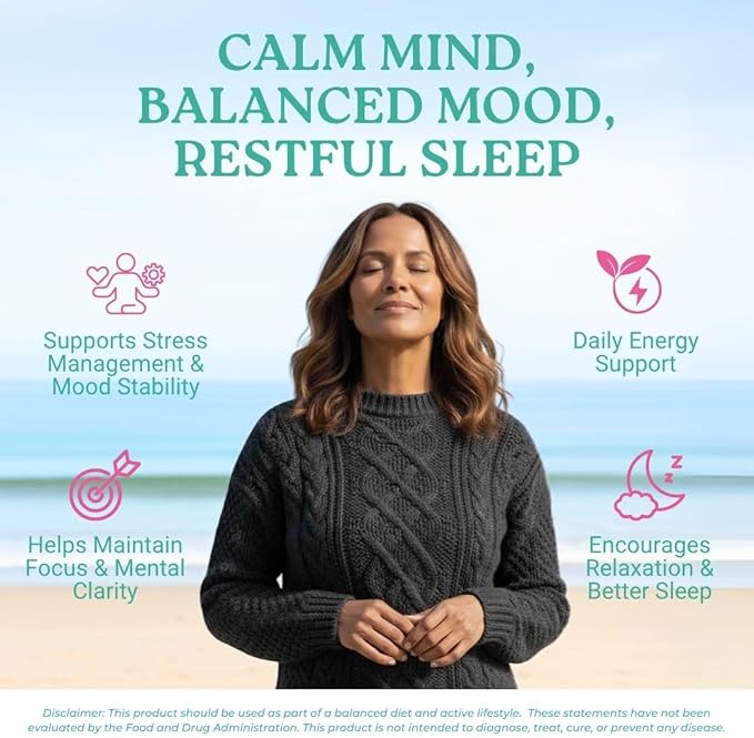 Mood Boost | 24-in-1 B-Complex &amp Zinc | Calm Support &amp Stress Relief Supplement with Ashwagandha L-Theanine &amp GABA | Natural Mood Energy &amp Resilience | Non-GMO Vegan | 90 Day Supply