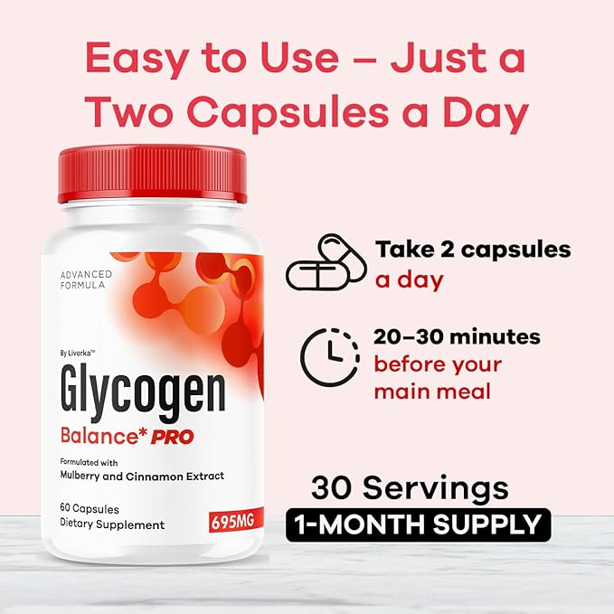 (2 Pack) Glycogen Balance Pro Capsules - Official GlycogenBalance Pro Advanced Supplement Support Pills - Maximum Strength All Natural Formula For Overall Health &amp Wellness 120 Capsules For 2 Mo
