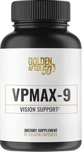 Golden After 50 VpMax-9 - Sight Care and Antioxidant Supplement with Eye Vitamins Lutein Lycopene and Bilberry Extract - 60 Gelatin Capsules