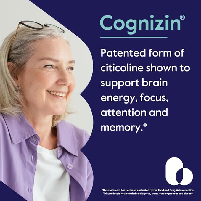 BESTVITE Cognizin Citicoline 500mg (120 Vegetarian Capsules) (60x2) - Clinically Studied Premium Choline Nootropic - No Stearates - Vegan - Gluten Free - Brain Supplements for Memory and Focus