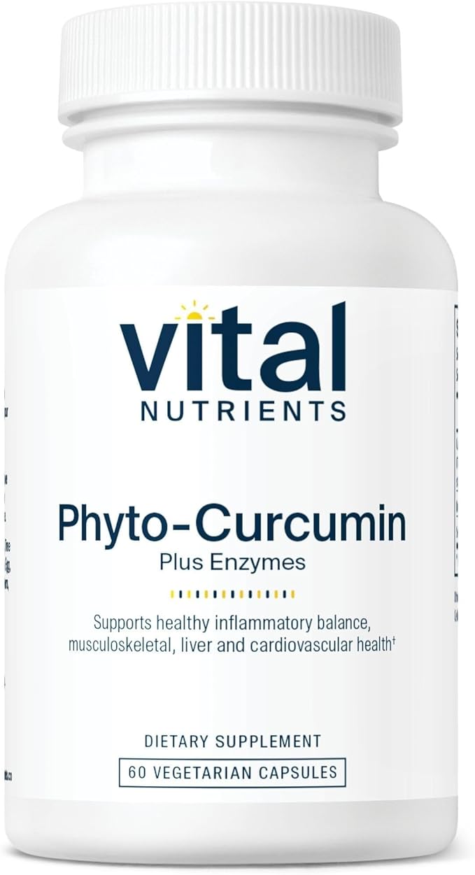 Vital Nutrients Phyto-Curcumin Plus Enzymes - Curcumin Supplements with Phytosome Extract - Support for Muscle Bone Liver and Heart Health* - Gluten Dairy Soy Free - 60 Capsules