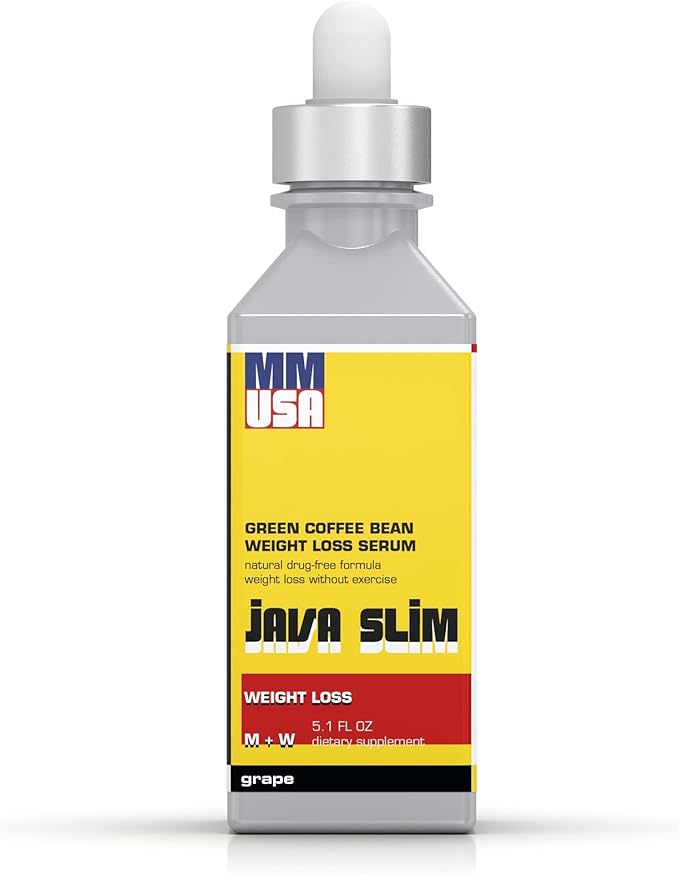 MMUSA Java Slim Pre-Workout Serum: Rapid Weight Loss &amp Metabolism Accelerator. Burn Fat Caffeine Energy Boost Green Coffee Extract L-Carnitine Suppress Appetite Grape 5.1 Fl. Oz.