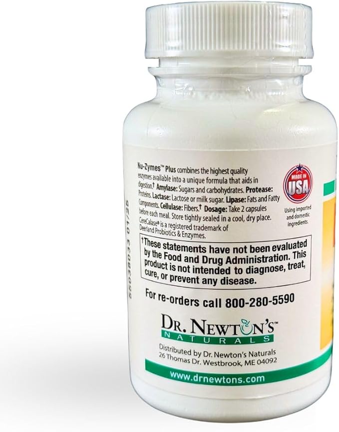 Dr. Newton's Naturals Nu-Zymes Plus Digestive Enzymes 90 Vegetarian Capsules