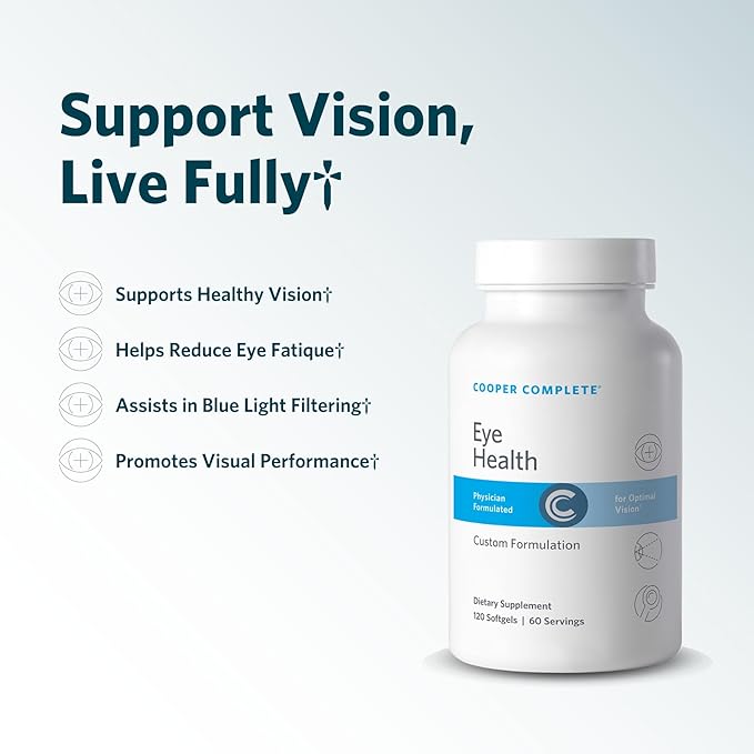Cooper Complete - Eye Health Supplement - Lutein Meso Zeaxanthin and Zeaxanthin Vitamin C &amp E - 120 Softgels per Bottle. Pack of 2