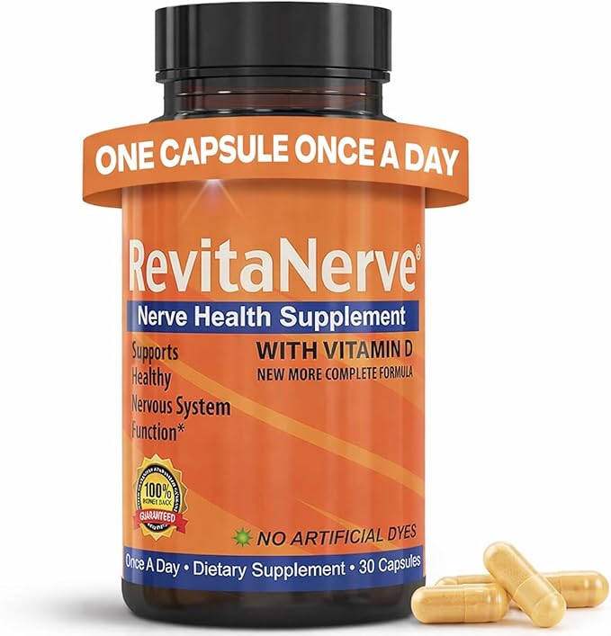 Nerve Support Supplement with 300mg Alpha Lipoic Acid Vitamin D3 Vitamin B1 B2 B6 B12 &amp Magnesium Glycinate One-per-Day Neuropathy Supplement – Daily Nutrient Blend 30 Capsules