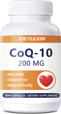 JOEYUUON CoQ10 Supplement 200mg Daily Coenzyme Q10 for Energy &amp Wellness Non-GMO Gluten-Free 200 Capsules