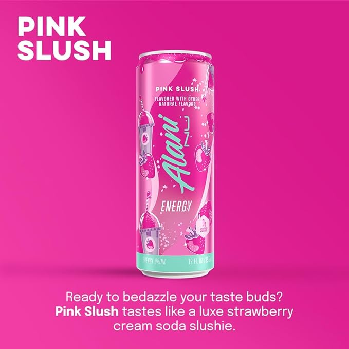 New Alani Energy Drinks Variety Pack Watermelon Wave Pink Slush Winter Wonderland Flavors Sugar-Free Low-Calorie 200mg Caffeine Energy Boost Drink 12 fl oz (Pack of 6)