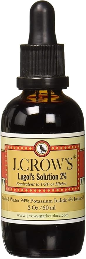 J.CROW'S® Lugol's 2% Iodine Solution &amp 'Folk Medicine' Book Bundle: Essential Iodine Formulation Since 1829 Paired with a New England Almanac of Natural Health Care Knowledge
