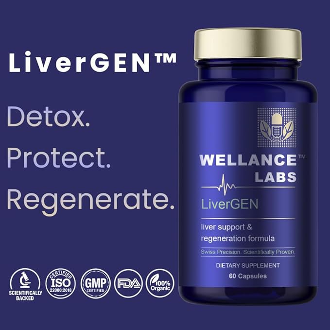 LiverGEN Advanced Liver Support with Milk Thistle ALA MSM B-Vitamins 1 Bottle