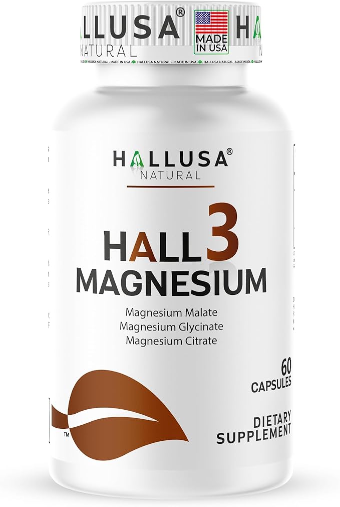 Magnesium 3 Complex Capsules 900mg Citrate Glycinate &amp Malate Muscle Support Nerve Energy &amp Relaxation Support Magnesium Complex Supplement Non GMO Gluten Free 60 Count