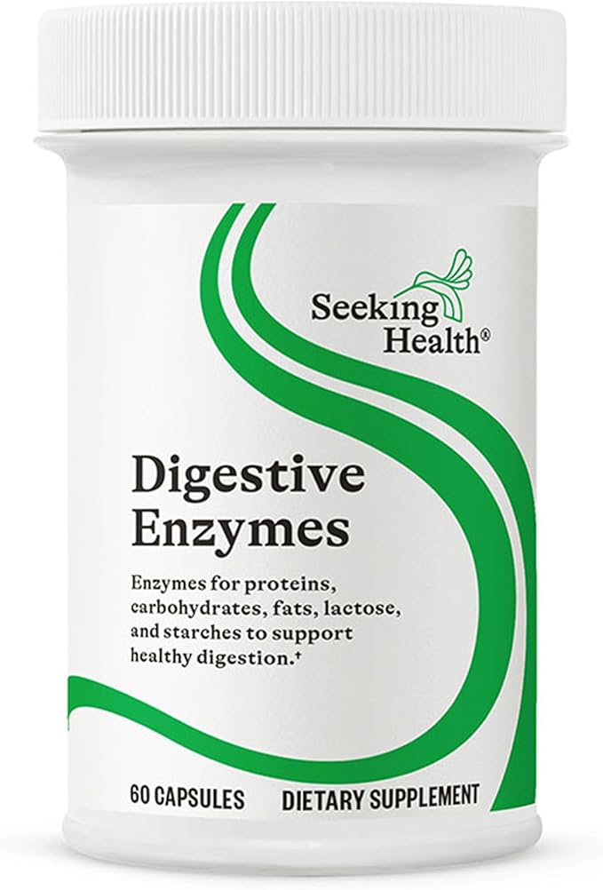 Seeking Health Digestive Enzymes- Enzymes for Protein carbohydrates fats Lactose and starches to Support Healthy Digestion- 60 Capsules