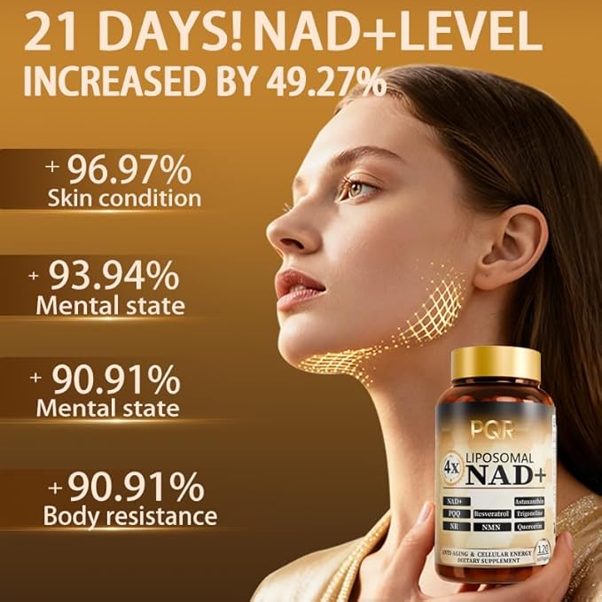 NAD Supplement 1200mg - Liposomal NAD+ Nicotinamide Riboside with Resveratrol NAD Plus Boosting - Support Cellular Health Stamina &amp Healthy Aging for Women &amp Men- 120 Softgels