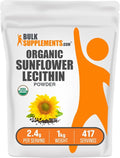 BulkSupplements.com Organic Sunflower Lecithin Powder - Sunflower Lecithin Supplement Nutritional Supplement Food Grade - Vegan &amp Gluten Free 2.4g per Serving 1kg (2.2 lbs) (Pack of 1)