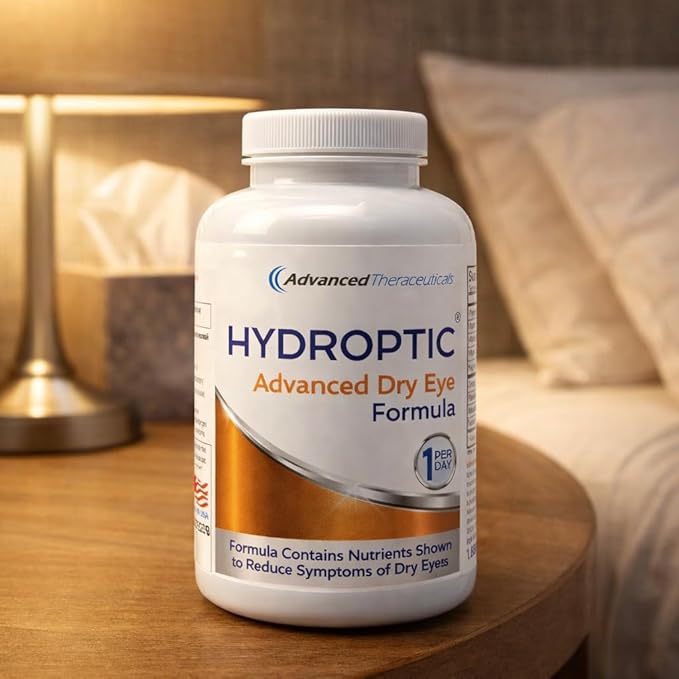 ADVANCED THERACEUTICALS Hydroptic Advanced Dry Eye Formula One-Per-Day 90-Day Supply - Supports Eye Nutrition &amp Tear Film with Astaxanthin Omega-3 Vitamins - Areds 2