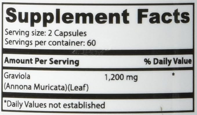 Superior Labs Graviola 1200mg Pure Natural Non-GMO Herbal Antioxidant Immune &amp Respiratory Support Promotes Healthy Skin Cell Growth &amp Balanced Mood High-Potency Extract 120 Veg Capsules