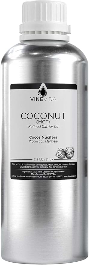 VINEVIDA MCT Coconut Carrier Oil - 32 oz - Undiluted - MCT Coconut Candle Oil - DIY Candle Scents - Bulk Carrier Oil for Soap Making - Safe for Skin