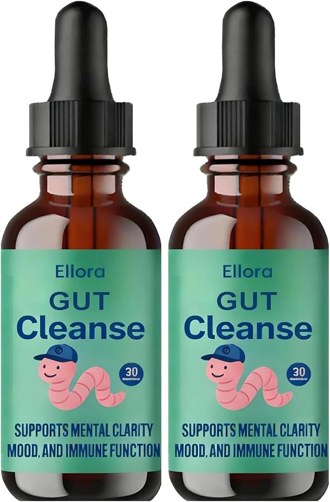 ELLORA Gut Cleanse Liquid Drops – 11 Natural Ingredients Including Black Walnut Hull Oregano &amp Licorice Root – Supports Digestive Balance Gentle Cleanse &amp Immune Support (2)