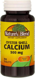 Nature's Blend Oyster Shell Calcium 500 mg Tablets - 100 ct Pack of 4