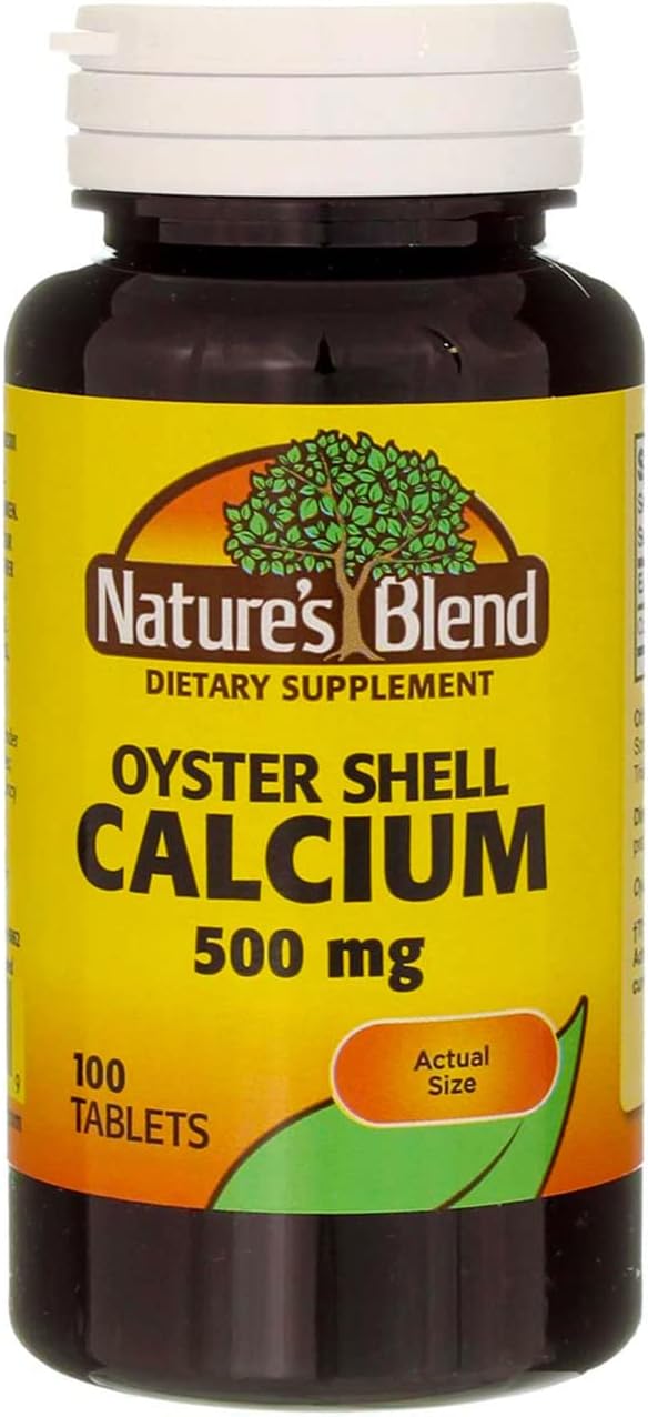 Nature's Blend Oyster Shell Calcium 500 mg Tablets - 100 ct Pack of 4