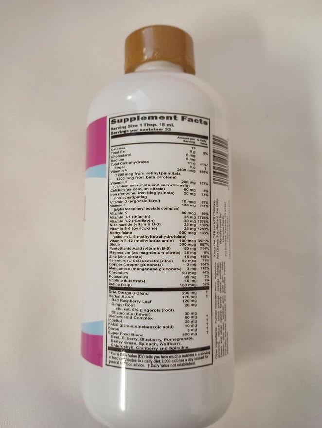 Buried Treasure Prenatal Plus DHA Complete 16 oz Natural DHA Omega3 Iron