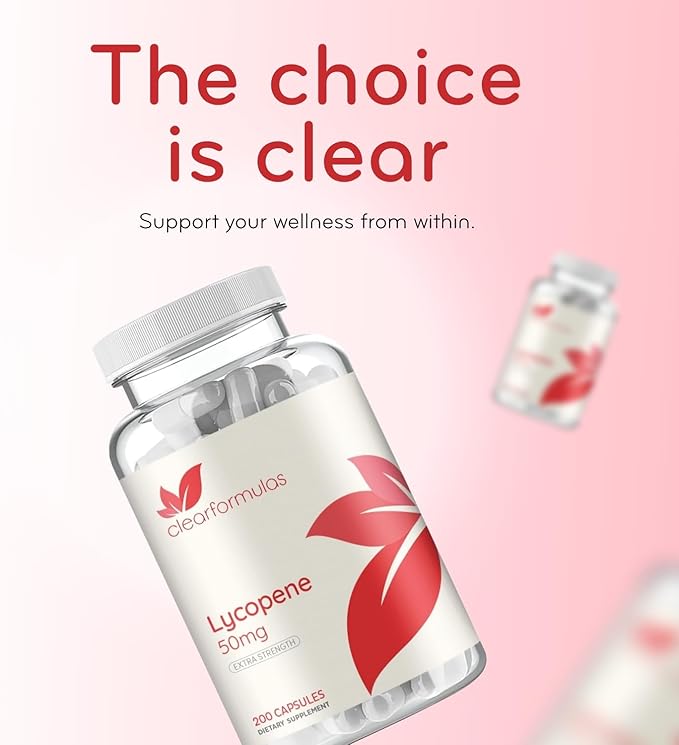 Tomato Based Lycopene Supplement - Extra Strength Lycopene 50mg Non-GMO Super Potent Antioxidant and Carotenoid Heart and Prostate Health Supplement for Men - Made in a cGMP US Lab (Lycopene)