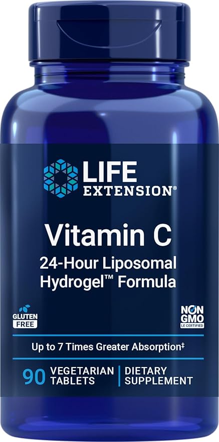 Life Extension Vitamin C 24-Hour Liposomal Hydrogel Formula 90 Vegetarian Tablets