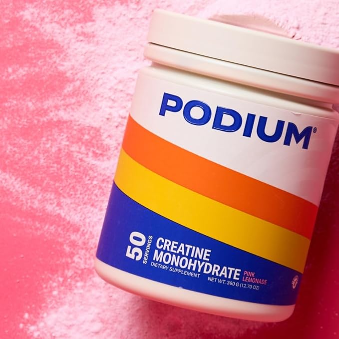 Podium Nutrition Solos | Creatine Monohydrate 50 Servings Pink Lemonade Boost Athletic Performance