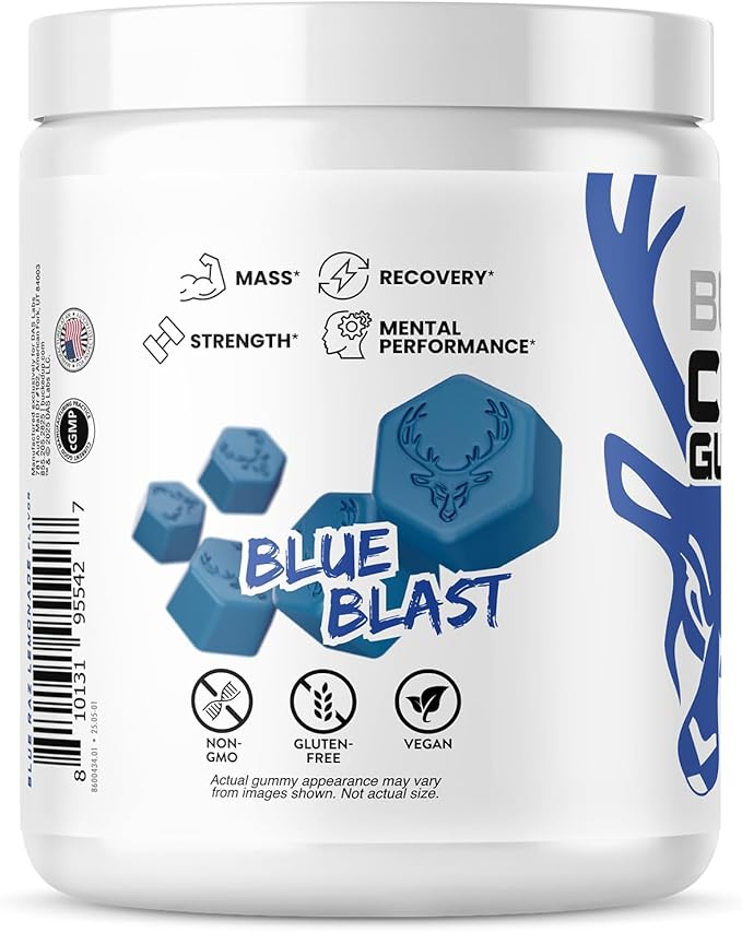 Bucked Up Creatine Gummy Bucks - 5g per Serving - 20 Servings (Blue Blast)