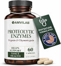 Proteolytic Enzymes | Trypsin &amp Chymotrypsin – Advanced Digestive Enzyme Supplement for Woman&ampMen - Digestive Enzymes for Protein Breakdown Immune &amp Circulatory Health - 60 Capsules