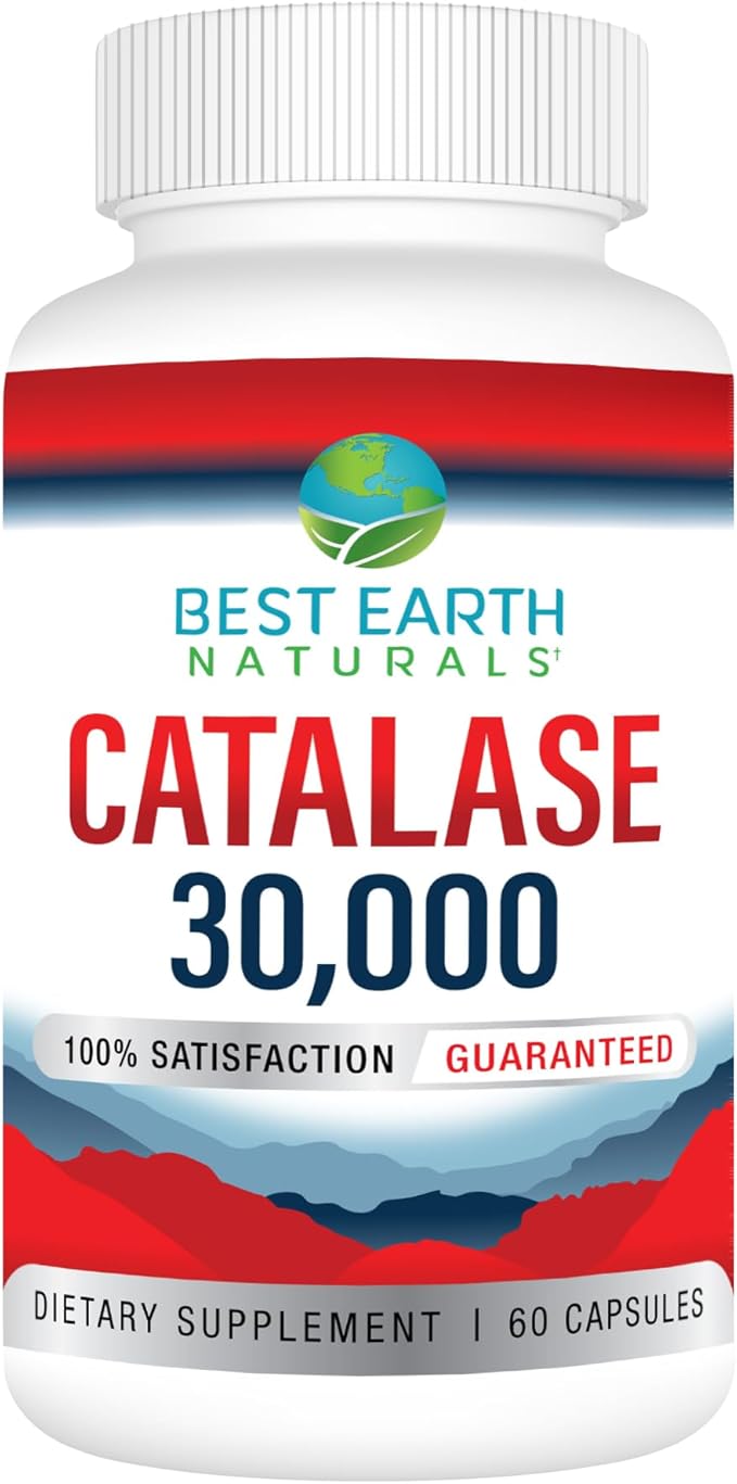 Best Earth Naturals Catalase 30000 Supplement - Hair Supplements for Strong Hair - 60 Capsules