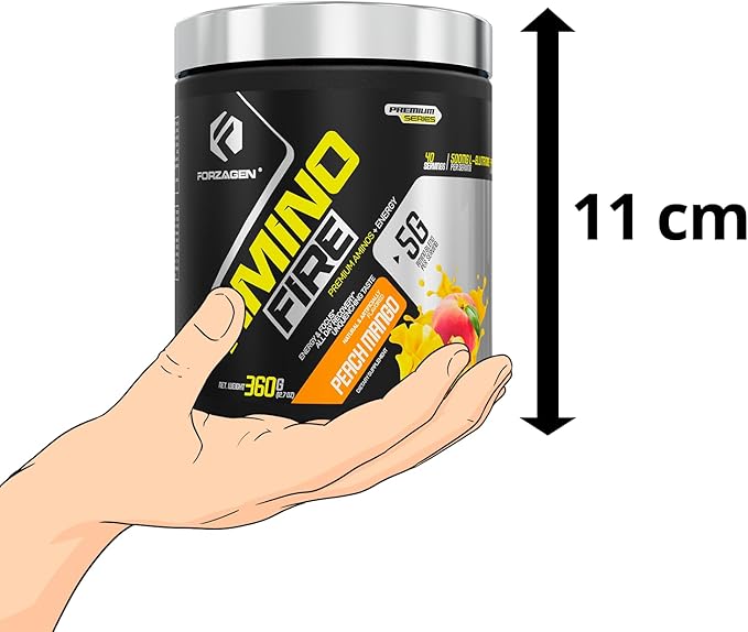 Forzagen Amino Fire | Essential Amino Energy Powder for Pre-Workout | BCAA Energy Boost &amp Muscle Recovery Drink Mix Enhance Focus &amp Concentration Dietary Supplement | Peach Mango 40 Serving